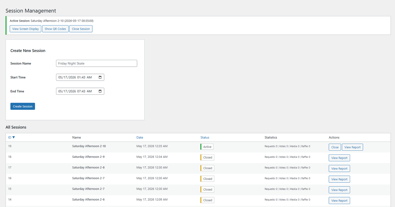 Secure WordPress Admin Dashboard UI managing real-time attendee data and AJAX requests